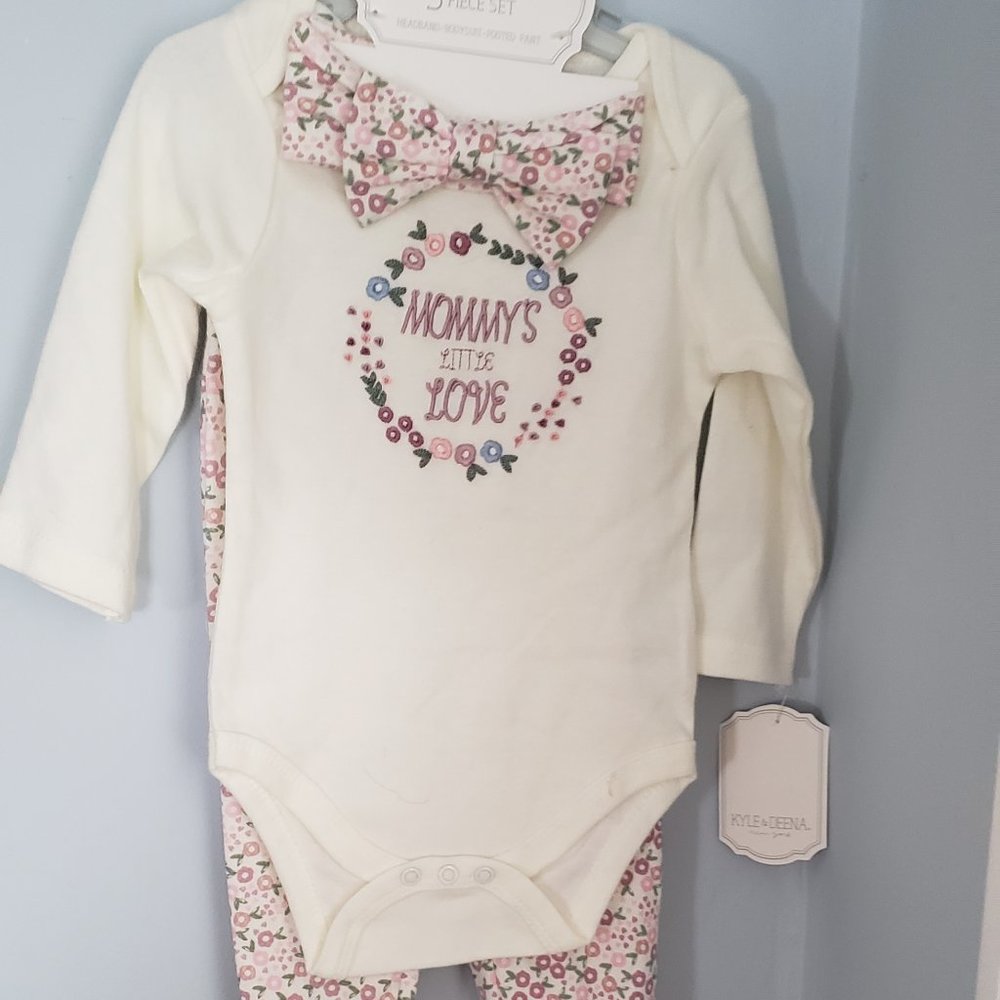 3 pc bodysuit with matching pants and headband